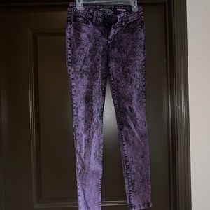 Hot Topic Purple Acid Wash Skinny Jeans